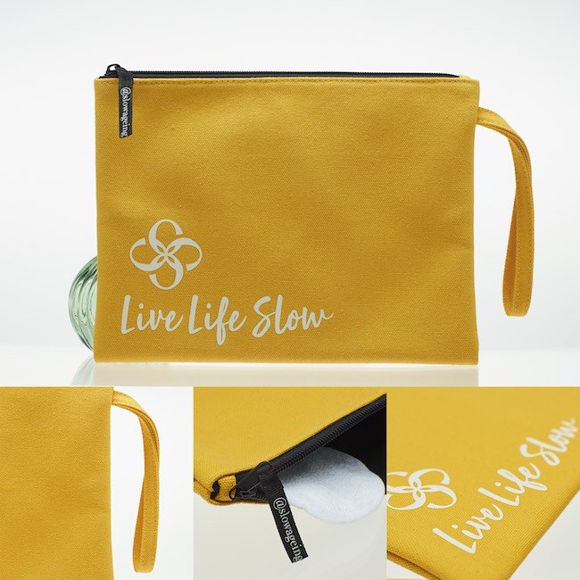 Live Life Slow Wash Bag - Slow Ageing Essentials Slow Ageing Essentials